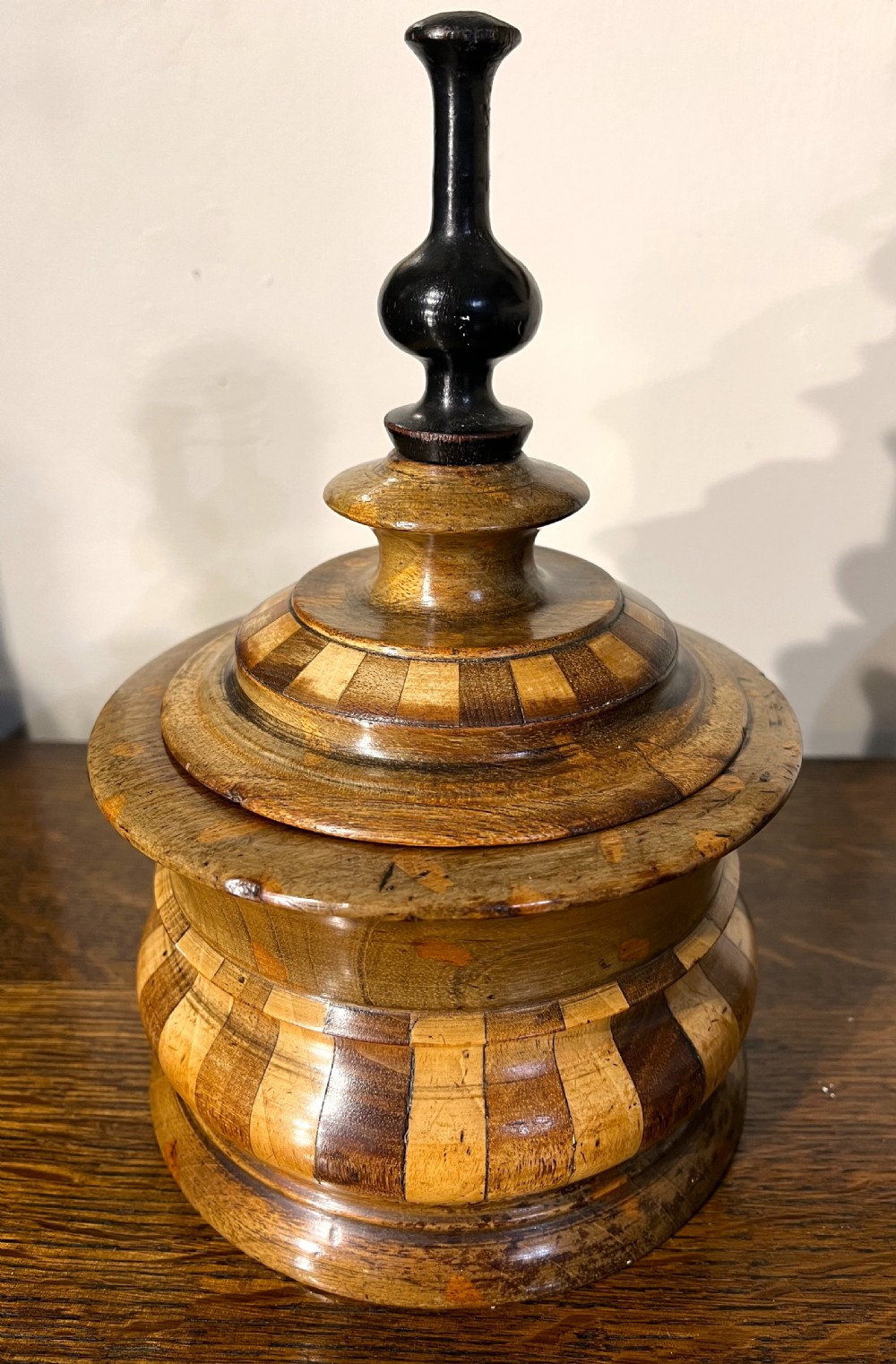 Fine Early Victorian Dutch Turned & Staved Treen Tobacco Jar View II