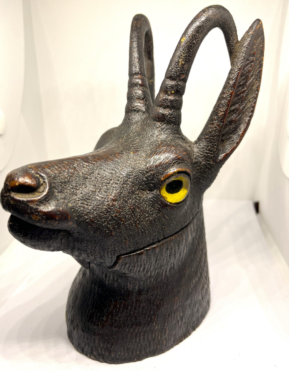 Antique Chamois Ibex Inkwell