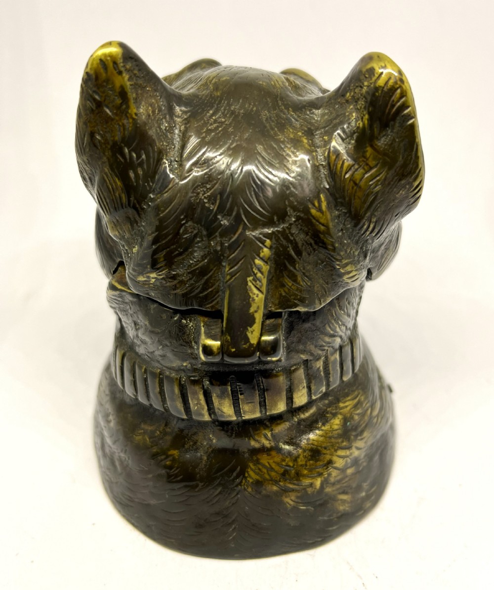 Lovely Quality Bronze Bulldog Inkwell View III