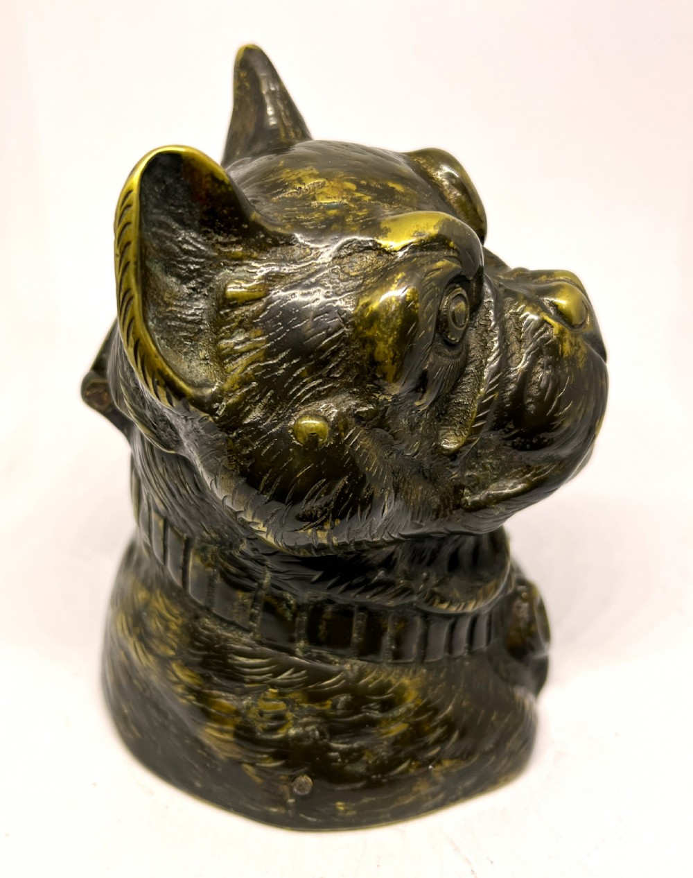 Lovely Quality Bronze Bulldog Inkwell View IV