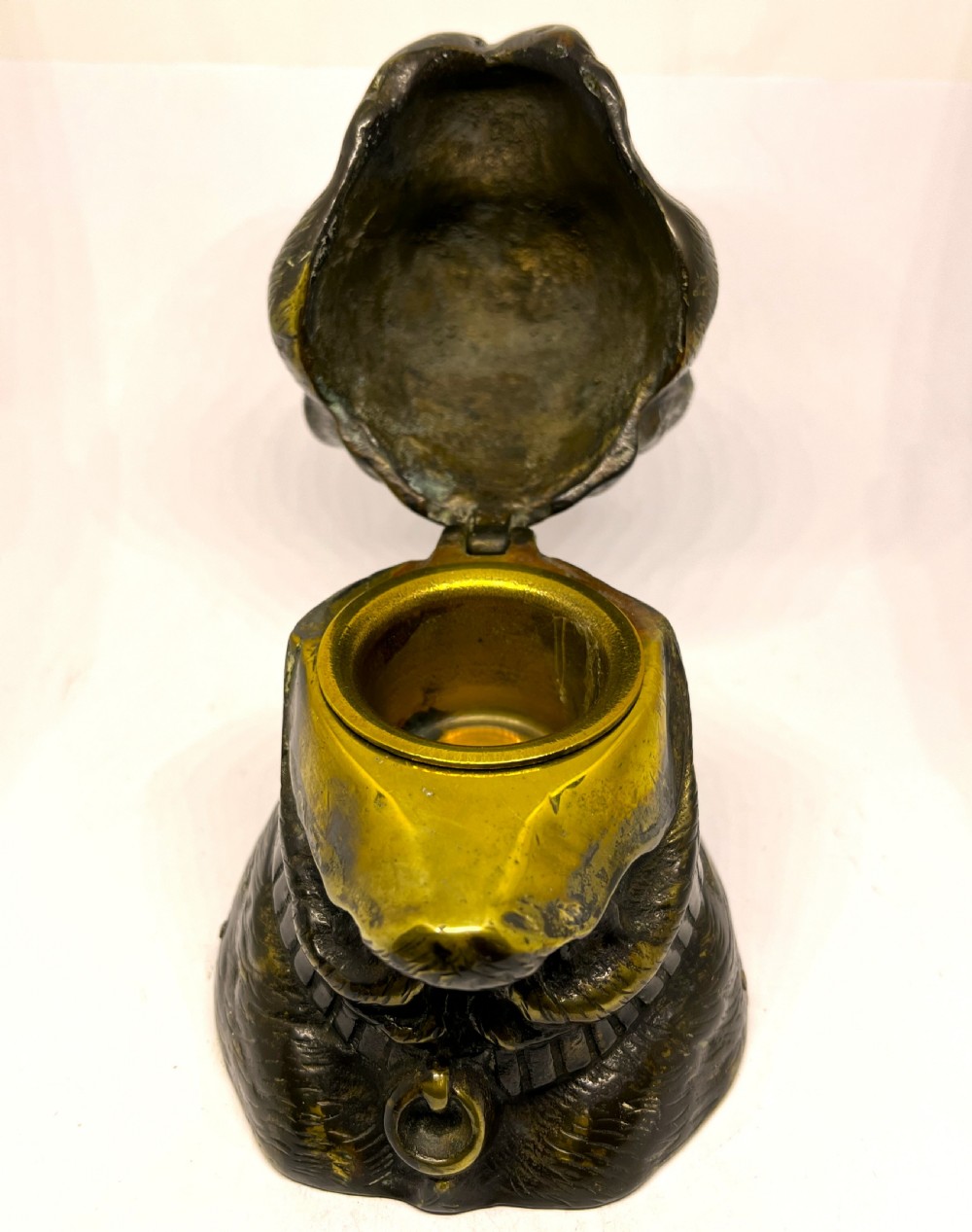 Lovely Quality Bronze Bulldog Inkwell View V