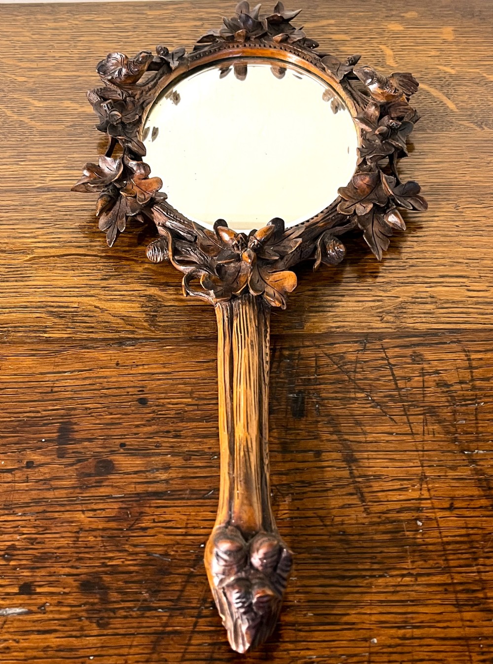Fine Black Forest Hand Carved Mirror