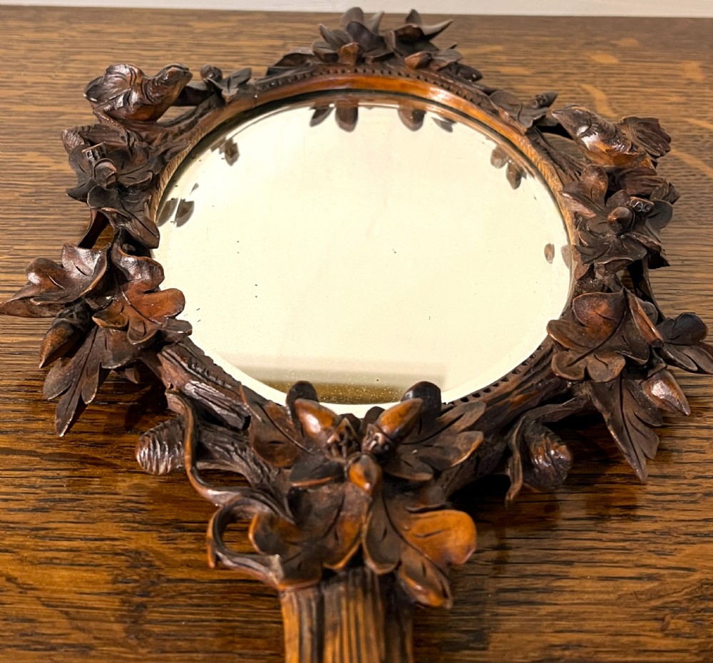 Fine Black Forest Hand Carved Mirror View III