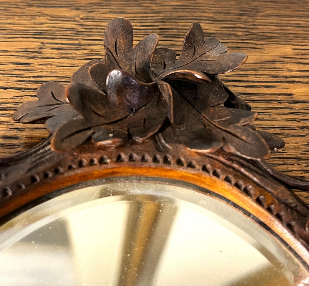 Fine Black Forest Hand Carved Mirror View VI