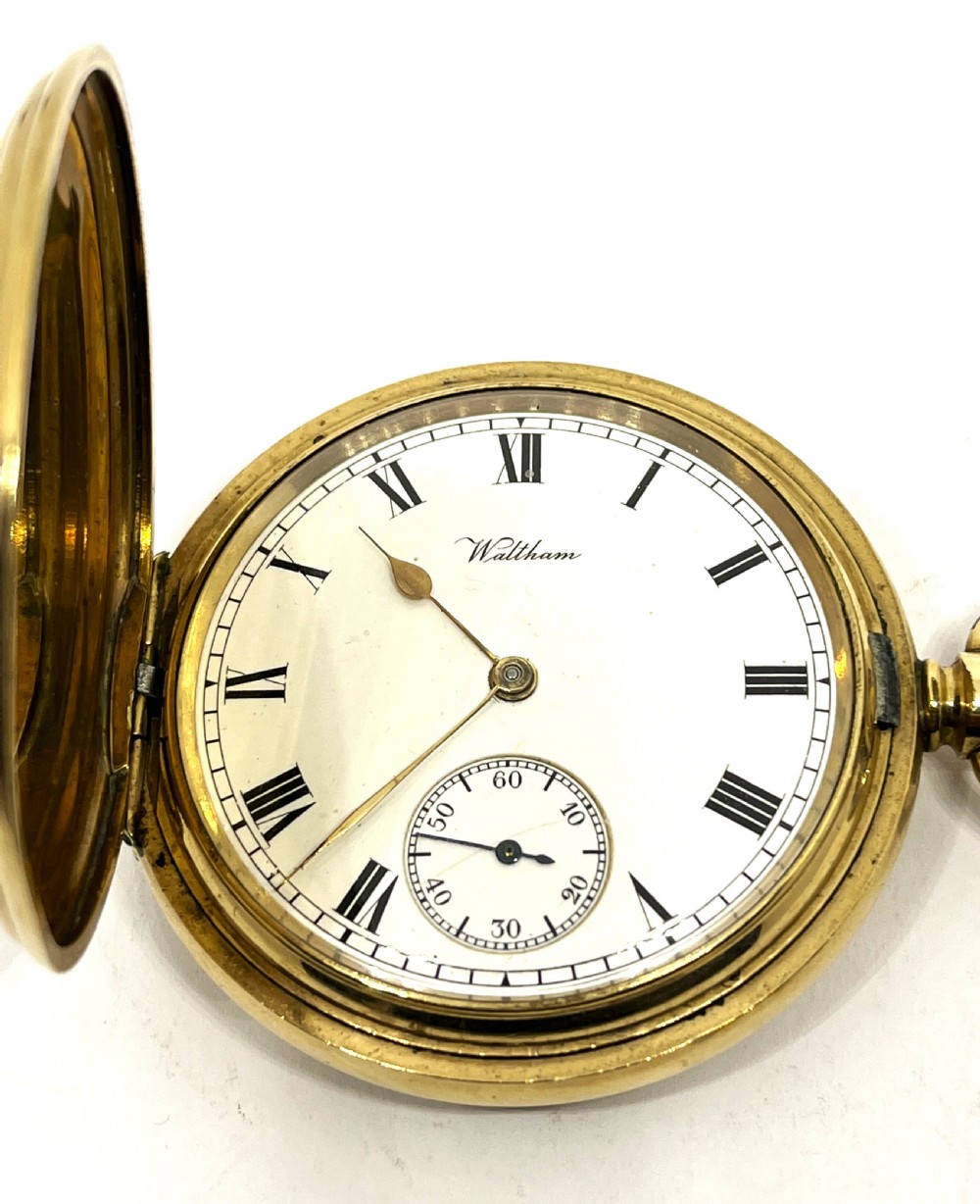 Gold Plated Waltham Full Hunter Pocket Watch