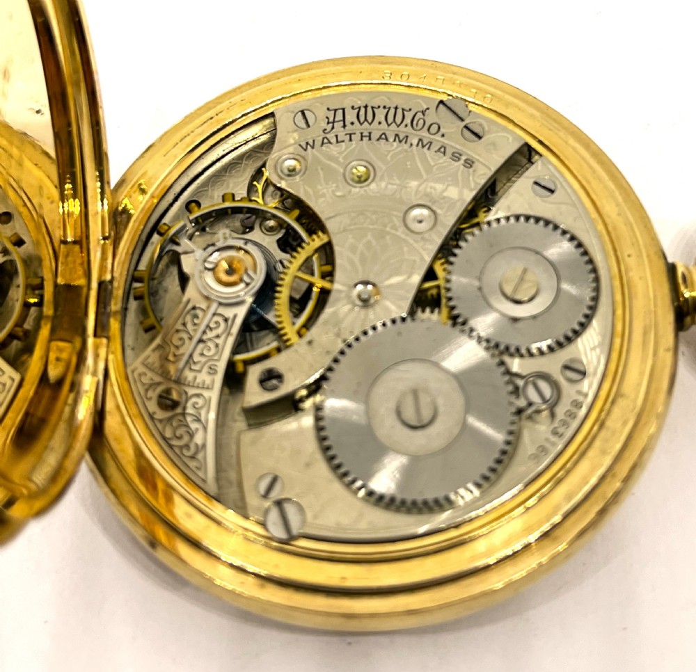 Gold Plated Waltham Full Hunter Pocket Watch View IV