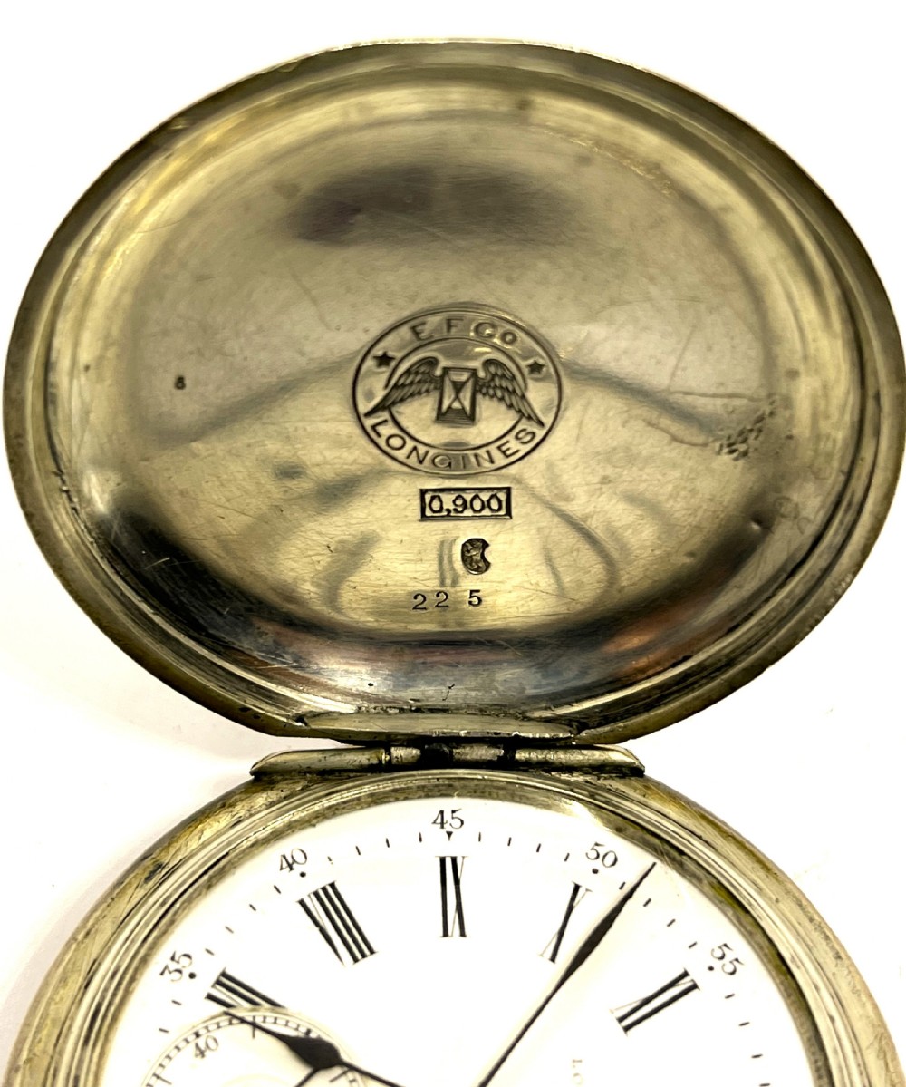 Longines Silver Full Hunter Pocket Watch View III