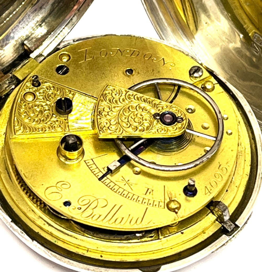 Silver E Ballard Full Hunter Pocket Watch View VI