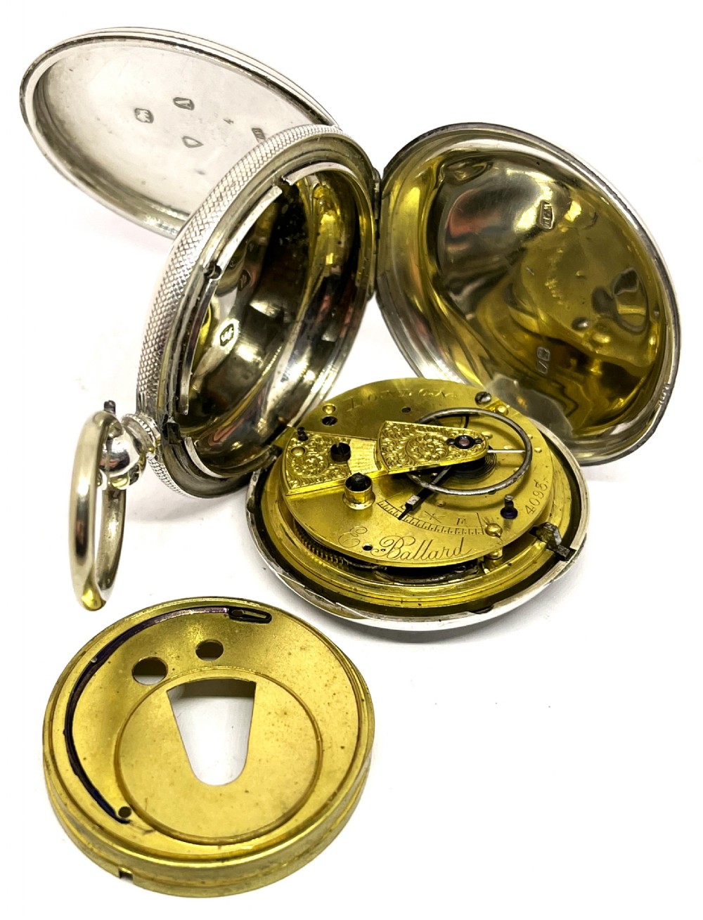 Silver E Ballard Full Hunter Pocket Watch View VII