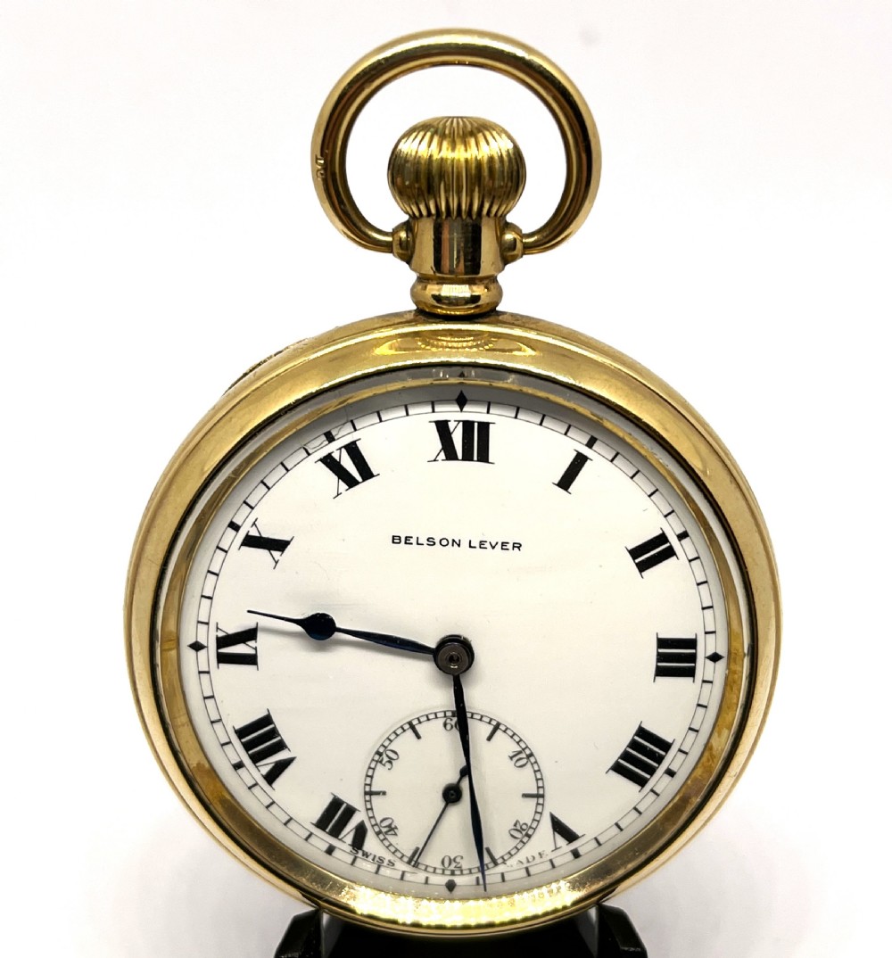 Gold Plated Belson Lever Pocket Watch