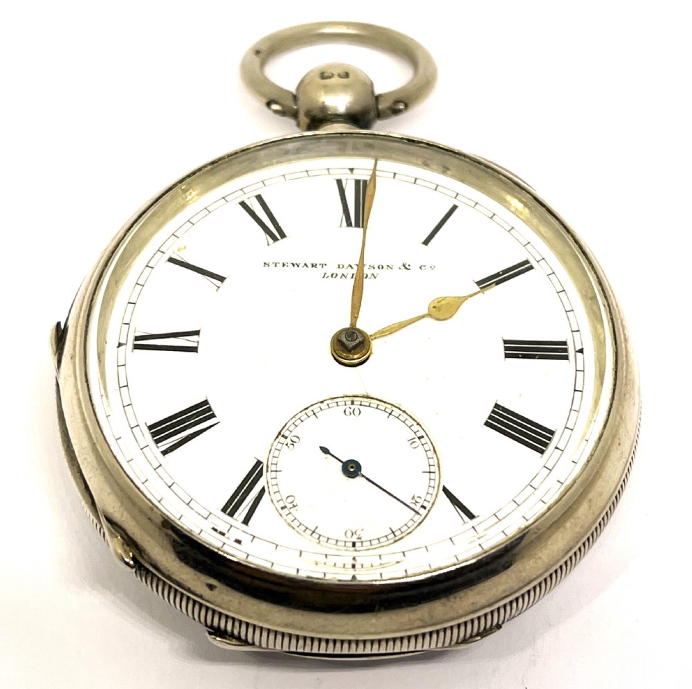 Antique Silver Stewart Dawson Pocket Watch