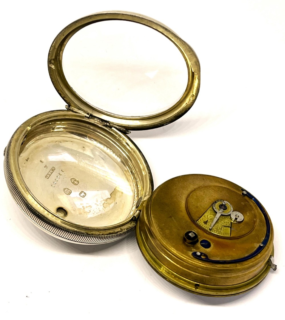 Antique Silver Stewart Dawson Pocket Watch View IV