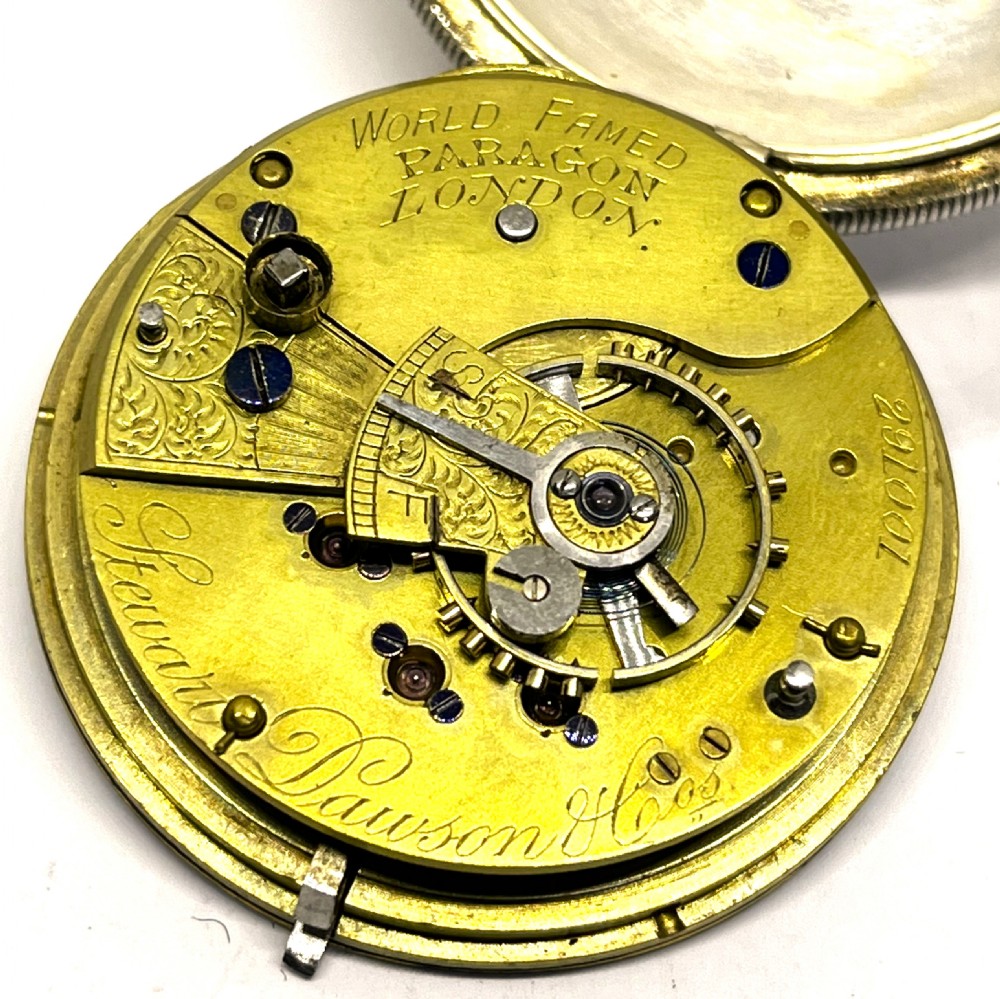 Antique Silver Stewart Dawson Pocket Watch View V