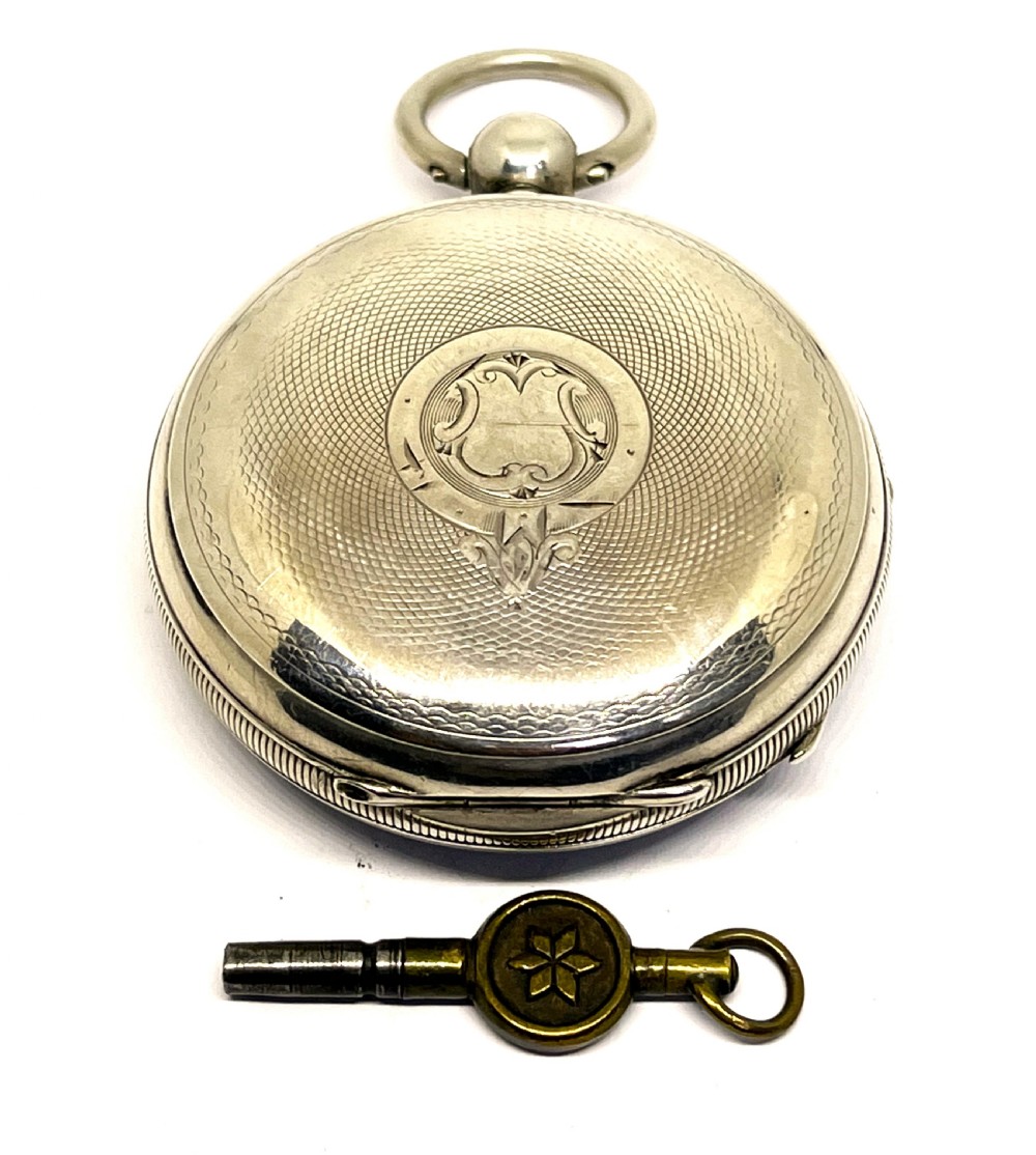 Antique Silver Stewart Dawson Pocket Watch View VI