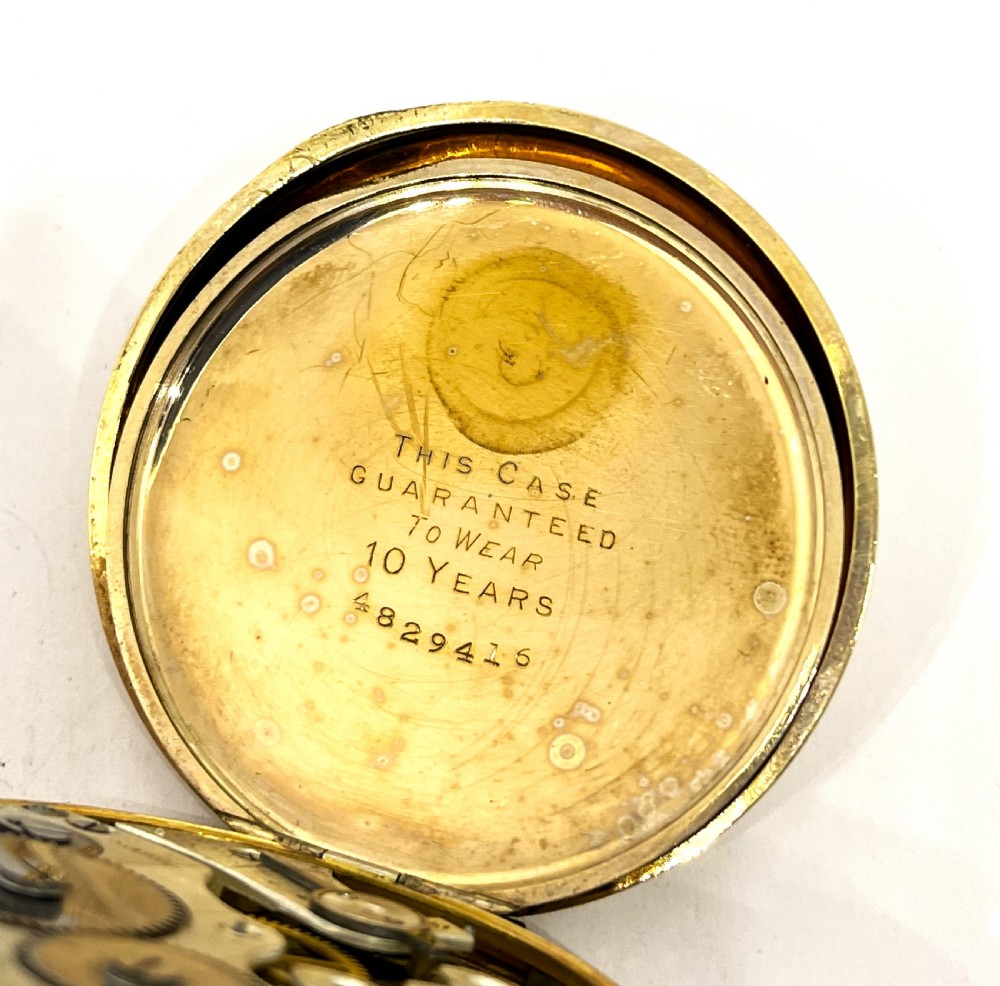 Gold Plated Arcadia Full Hunter Pocket Watch View IV
