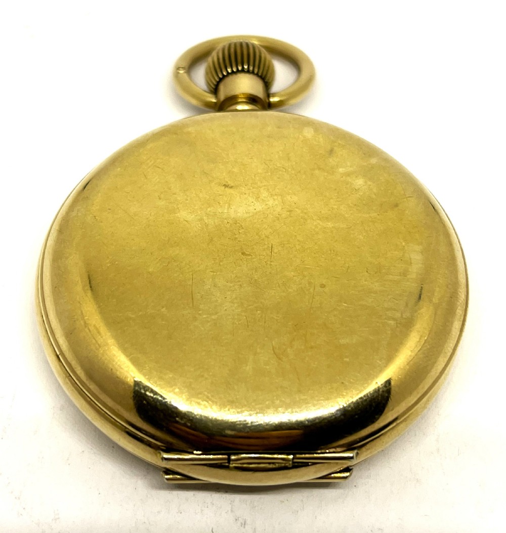 Gold Plated Arcadia Full Hunter Pocket Watch View VII