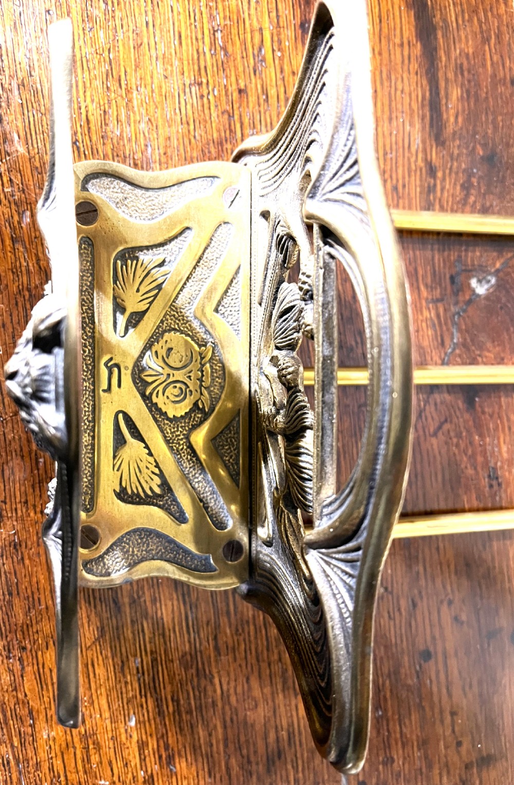 Quality Art Nouveau Brass Owl Book Slide View V