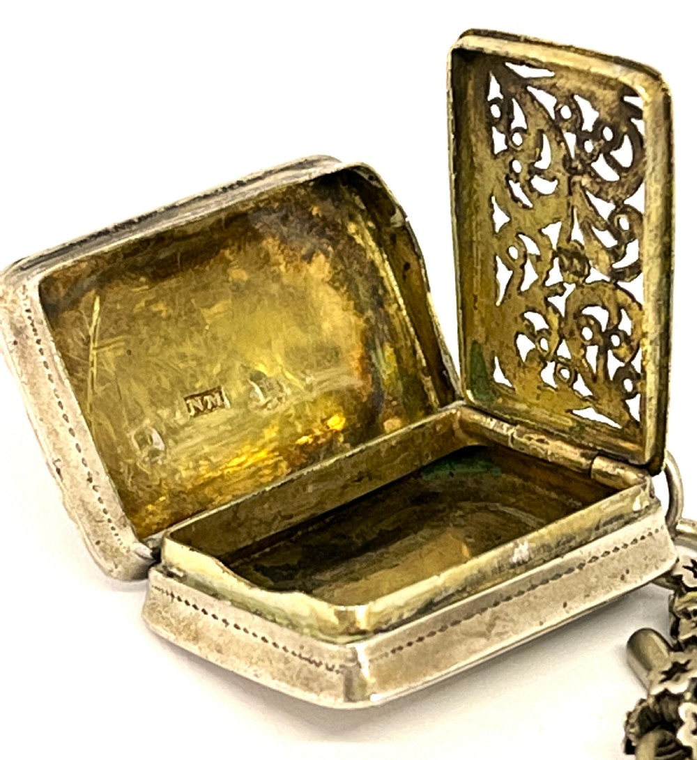Nathaniel Mills Early Victorian Silver Vinaigrette View IV