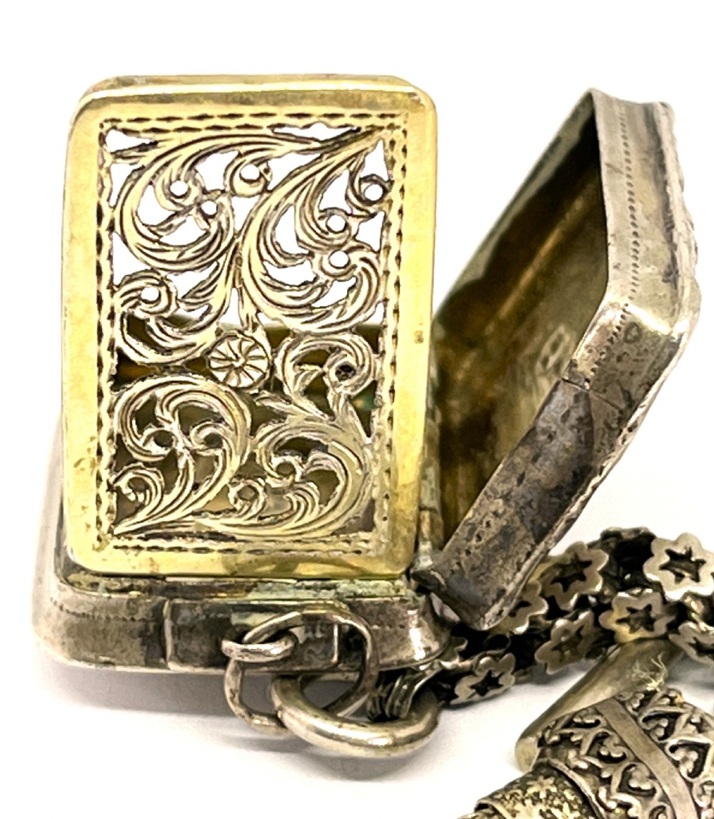 Nathaniel Mills Early Victorian Silver Vinaigrette View V