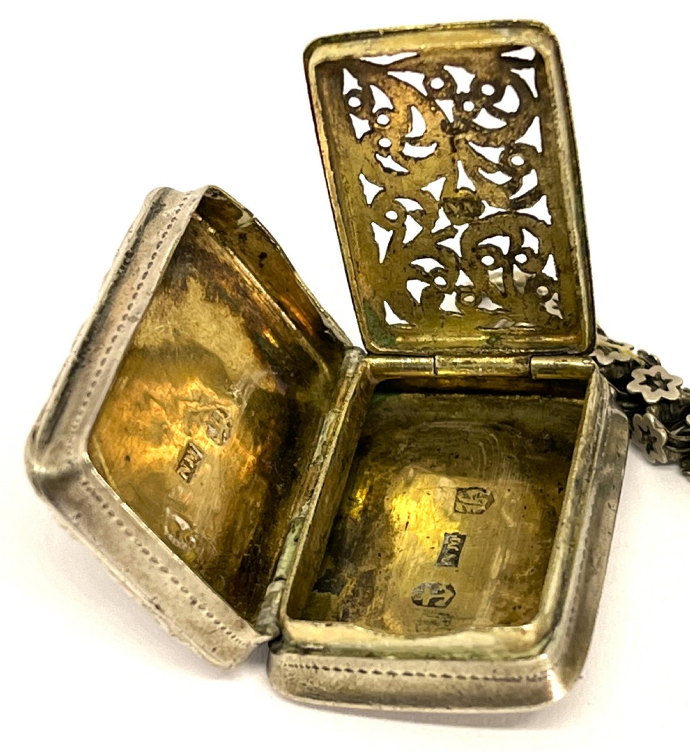 Nathaniel Mills Early Victorian Silver Vinaigrette View VI