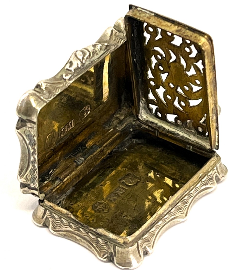 Georgian Silver Nathaniel Mills Vinaigrette View VI