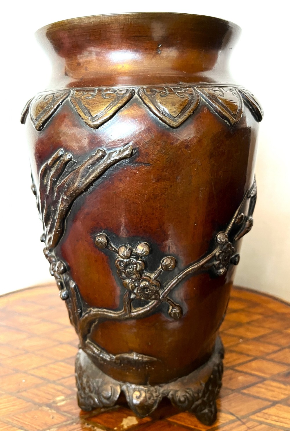 Fine Large Pair Of Japanese Meiji Period Bronze Vases View VIII