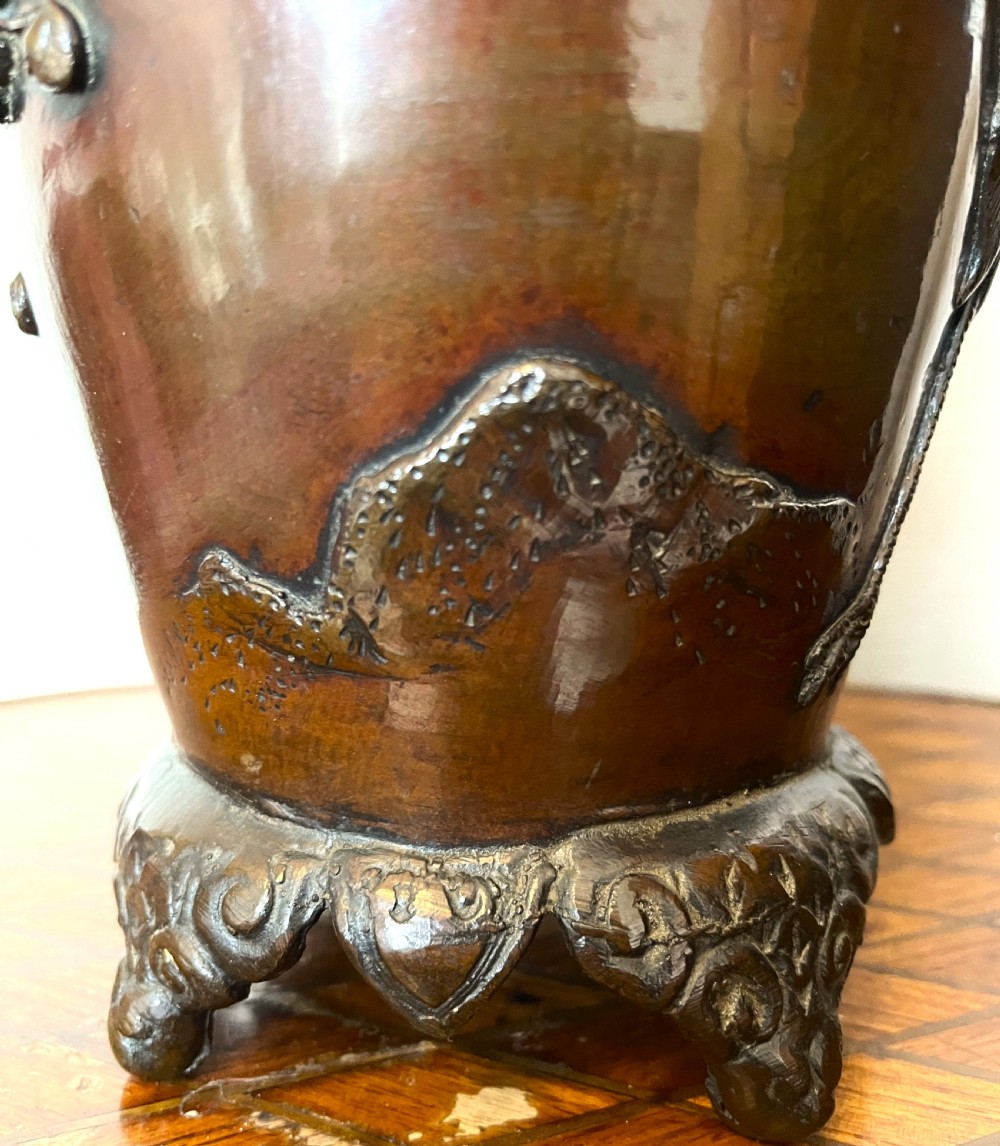 Fine Large Pair Of Japanese Meiji Period Bronze Vases View X