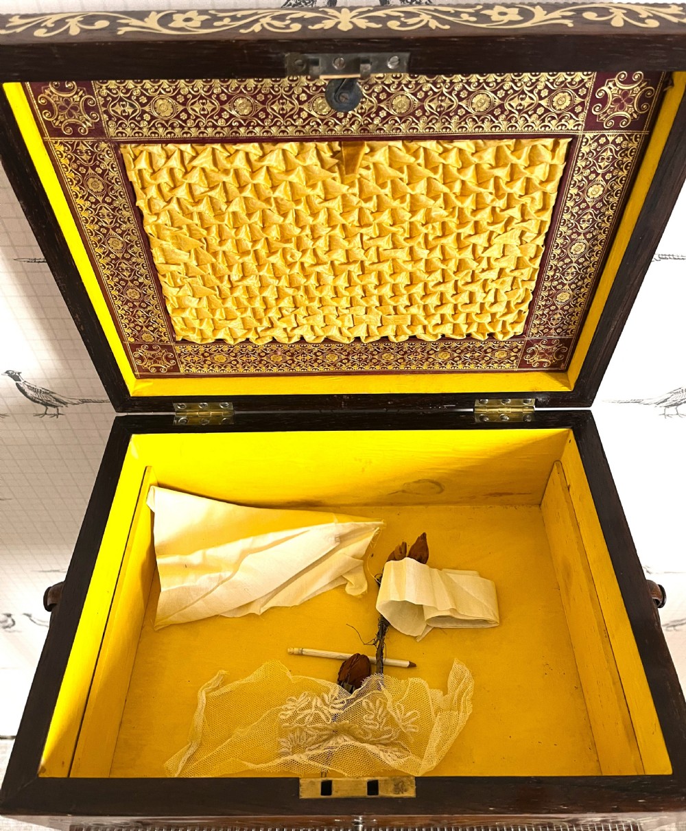 Regency Brass Inlaid Rosewood Sewing Box View VI