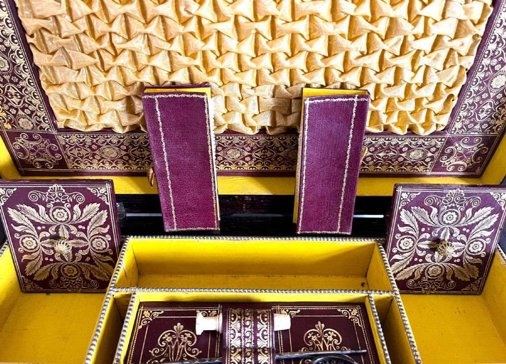 Regency Brass Inlaid Rosewood Sewing Box View IX