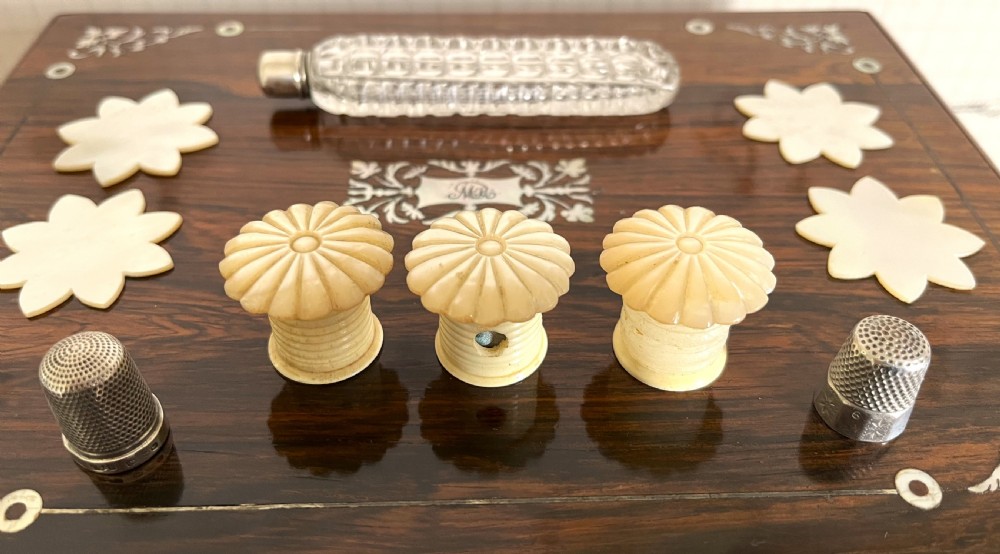 Rosewood & Mother Of Pearl Sewing Box View VII