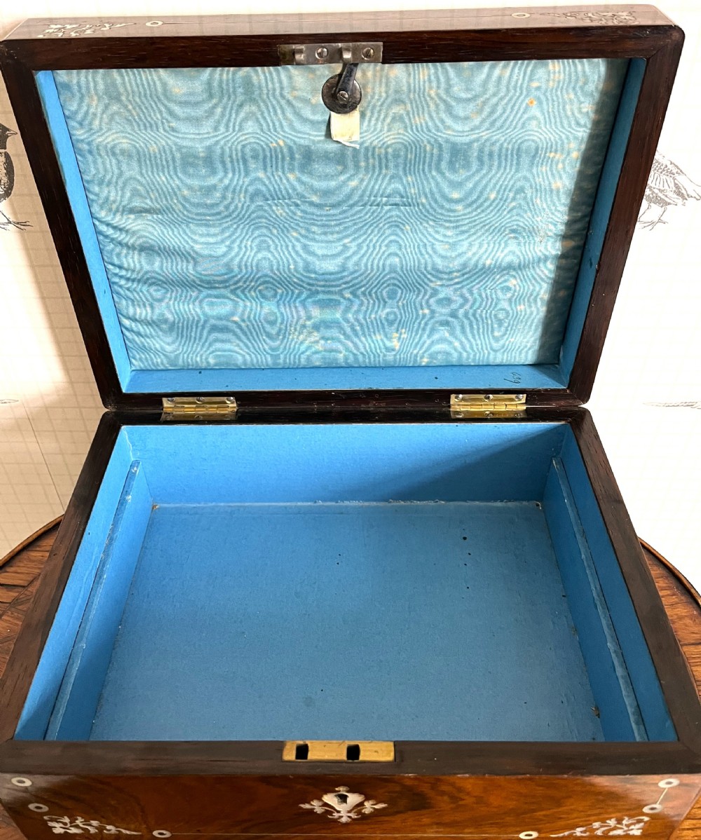 Rosewood & Mother Of Pearl Sewing Box View XI