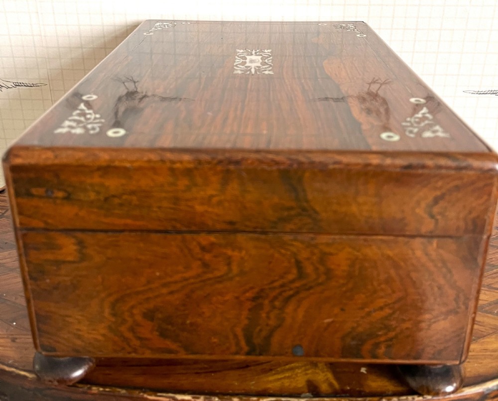 Rosewood & Mother Of Pearl Sewing Box View XII
