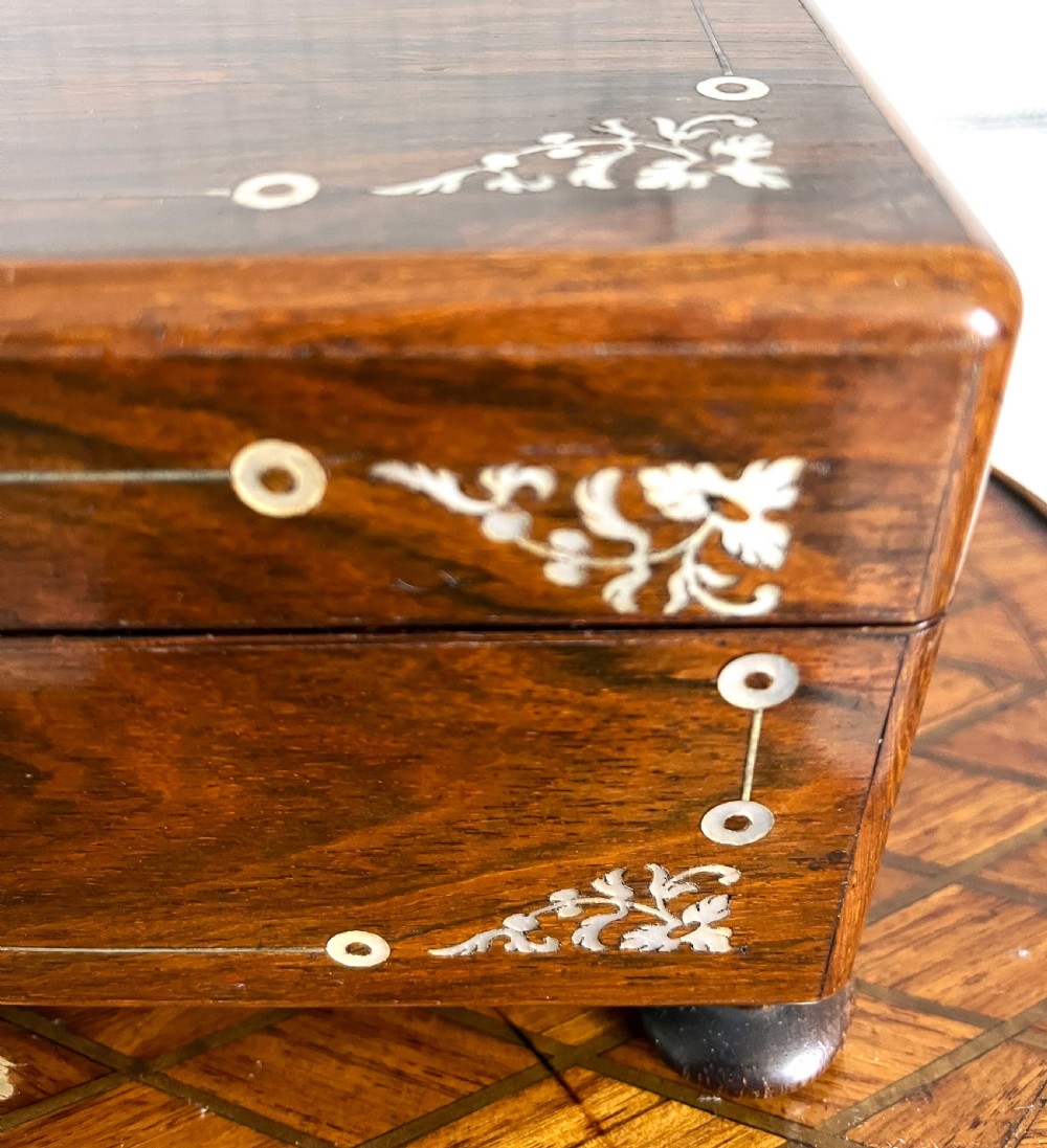 Rosewood & Mother Of Pearl Sewing Box View XIII