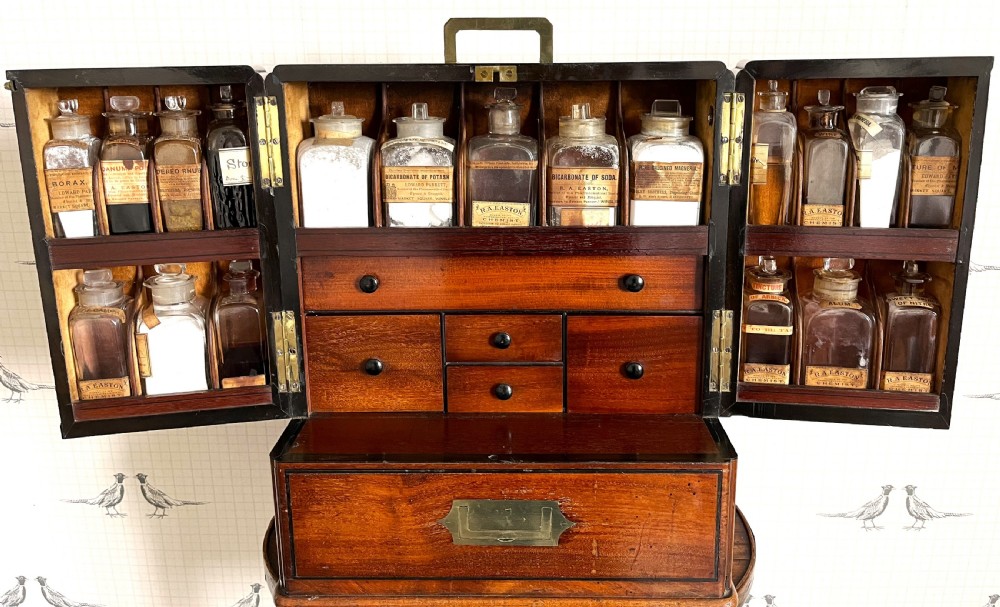 Rare Mahogany Household Apothecary Cabinet