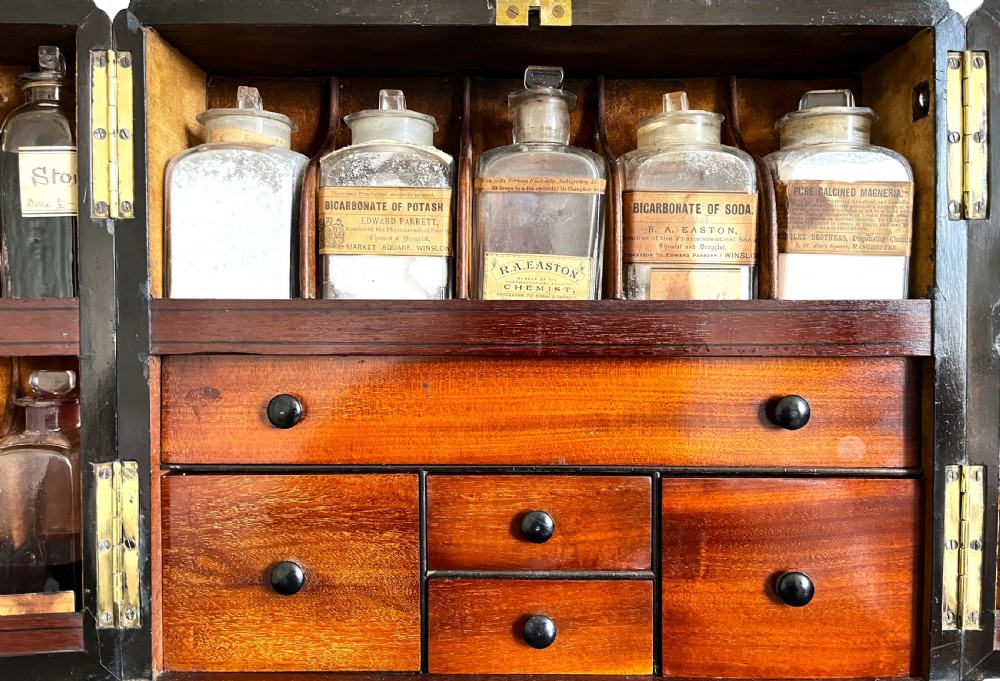 Rare Mahogany Household Apothecary Cabinet View II