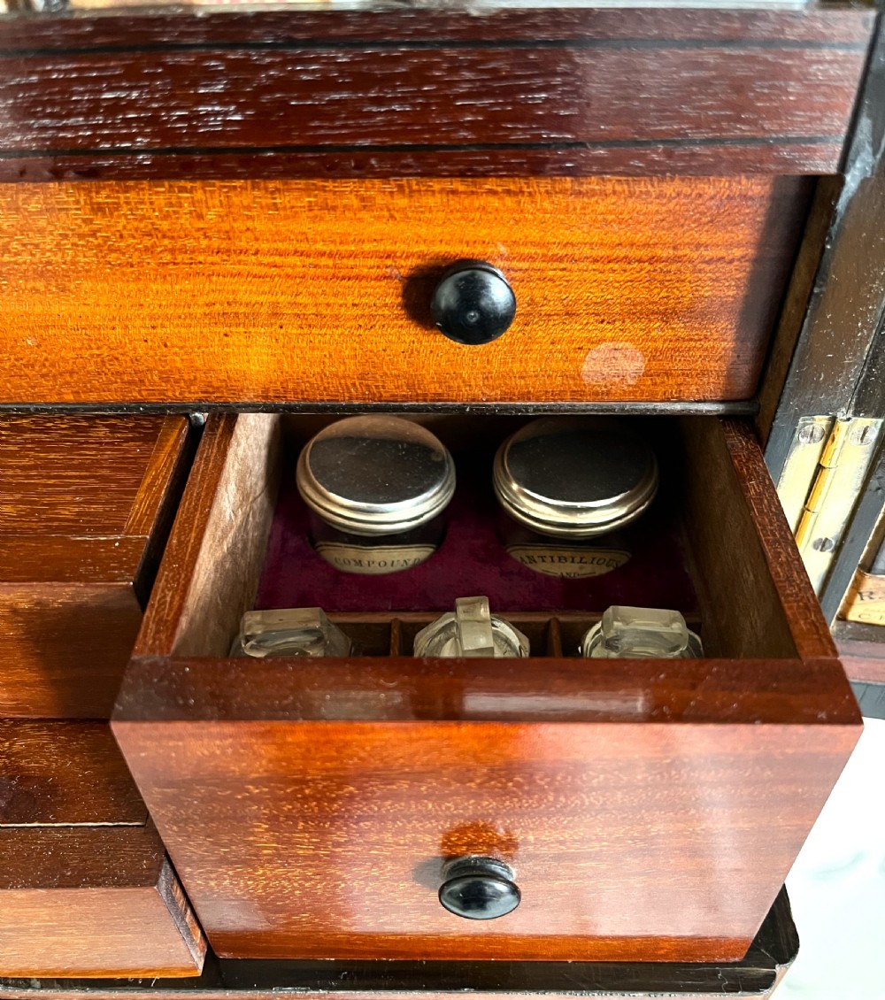 Rare Mahogany Household Apothecary Cabinet View V
