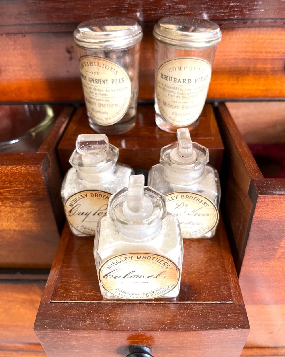 Rare Mahogany Household Apothecary Cabinet View VII