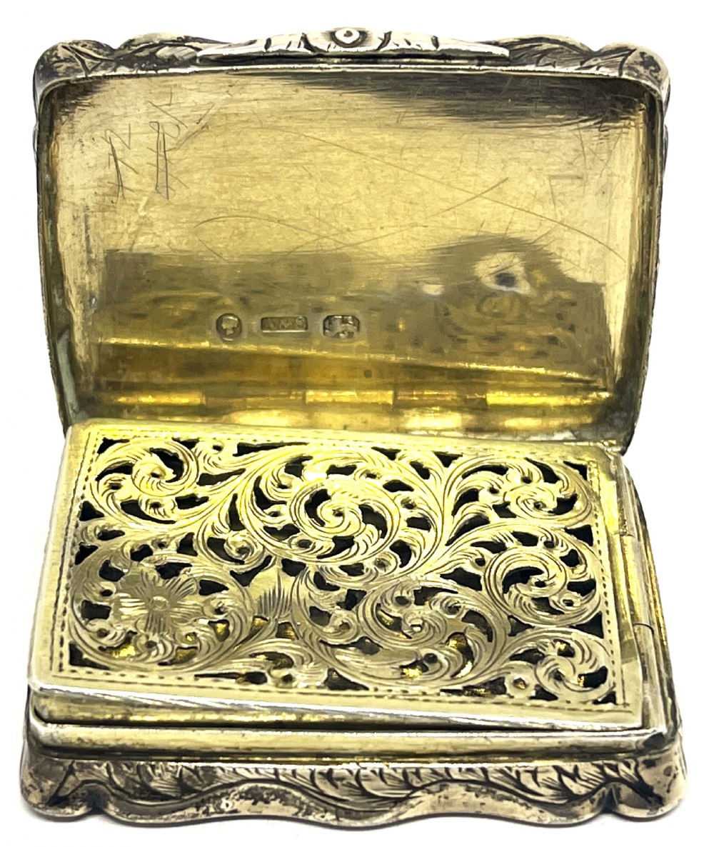 Fine Large Silver Vinaigrette View III