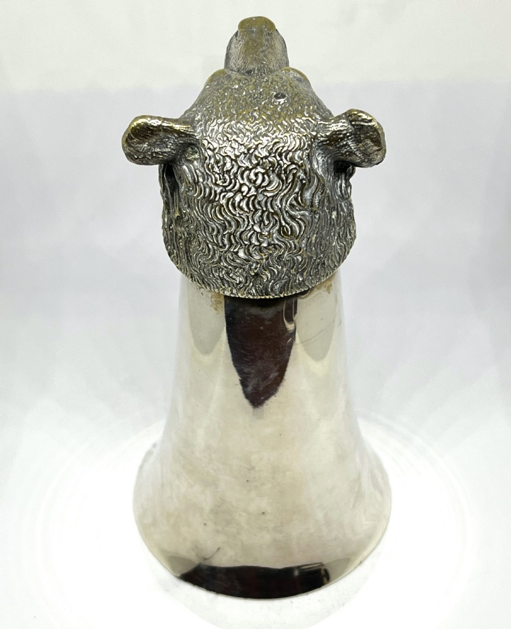 Superb Silver Plated Stirrup Cup As A Bear View VI