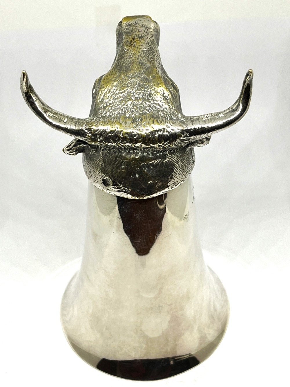 Superb Silver Plated Stirrup Cup As A Bull View V