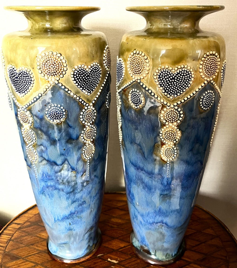 Large Pair Of Royal Doulton Stoneware Vases