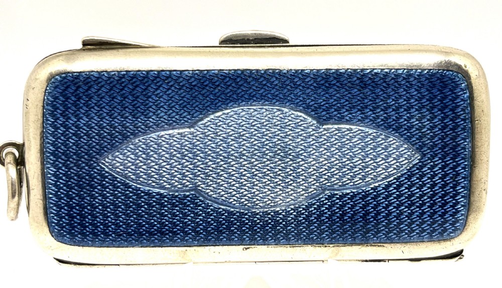 Stunning Silver & Enamel Guilloche Cigarette Case