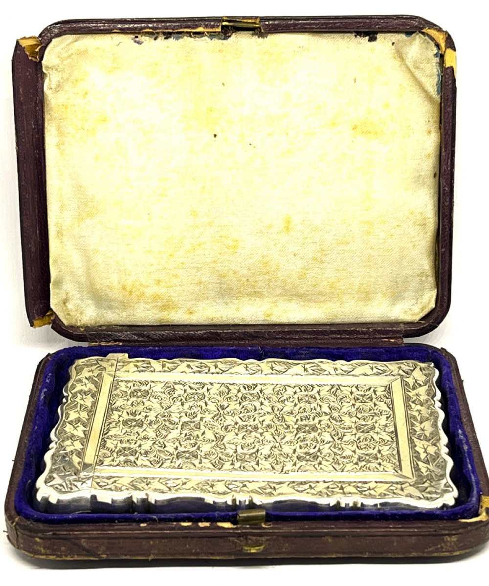 Exquisite Quality Boxed Silver Card Case 1888 View II