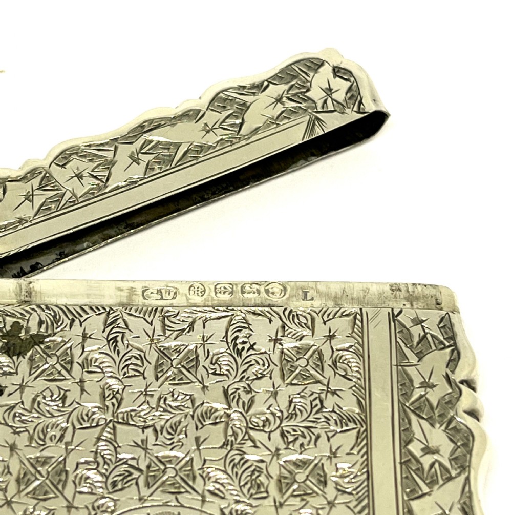 Exquisite Quality Boxed Silver Card Case 1888 View VI