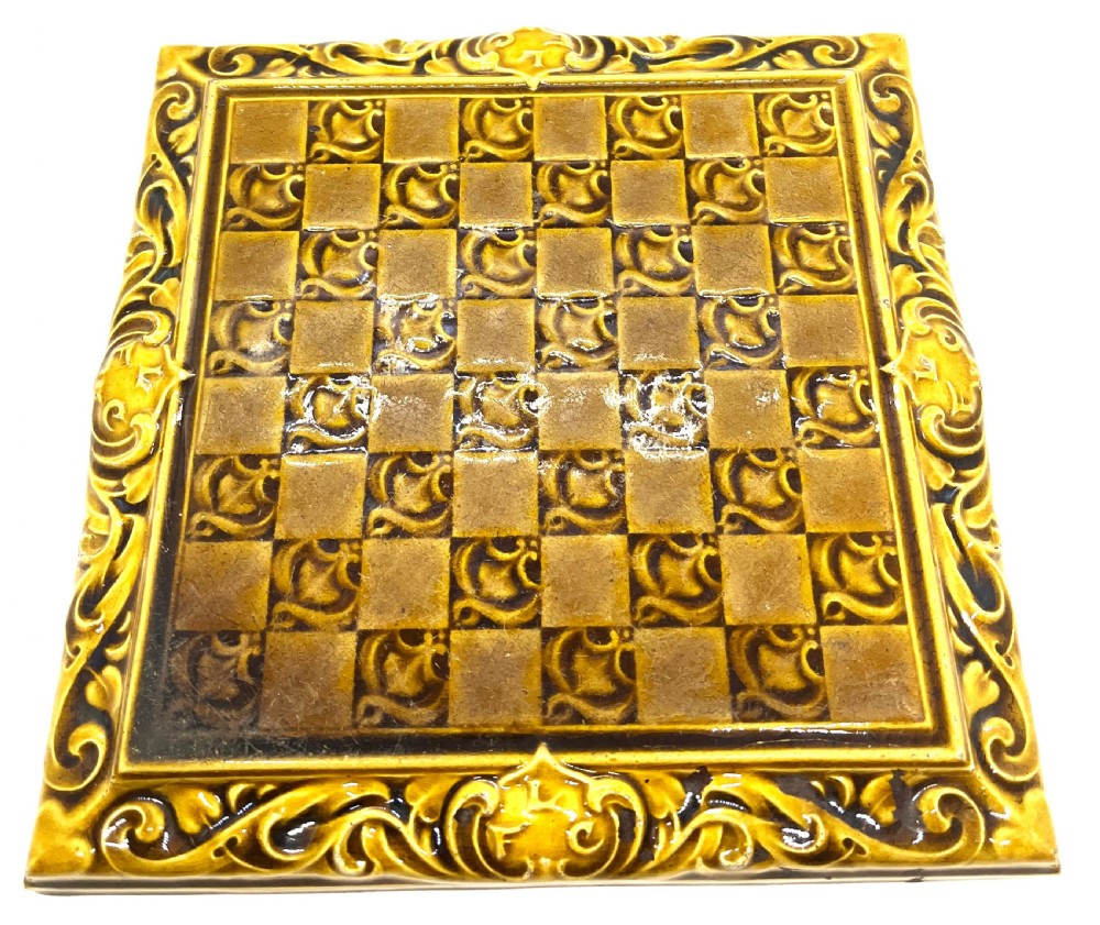 Rare Leeds Fireclay Company Advertising Chequers Board