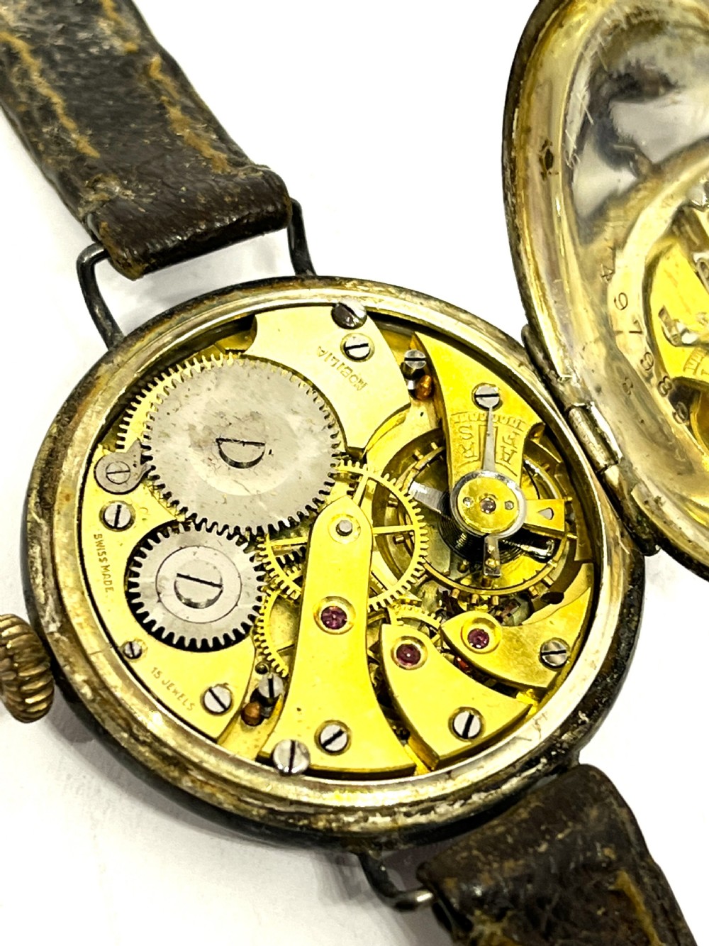 Rare WW1 Swiss Made Silver Trench Watch View IV