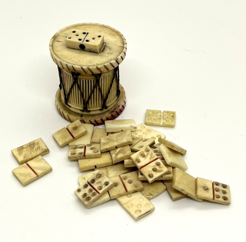French Napoleonic Prisoner Of War Domino Set As A Drum View II