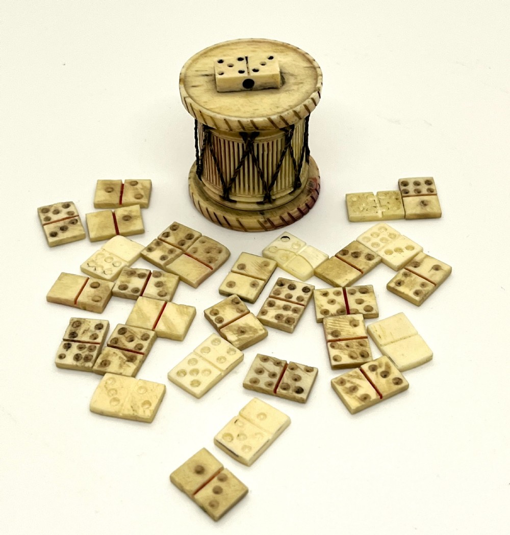 French Napoleonic Prisoner Of War Domino Set As A Drum View III