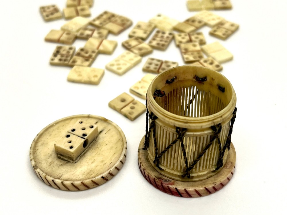 French Napoleonic Prisoner Of War Domino Set As A Drum View IV