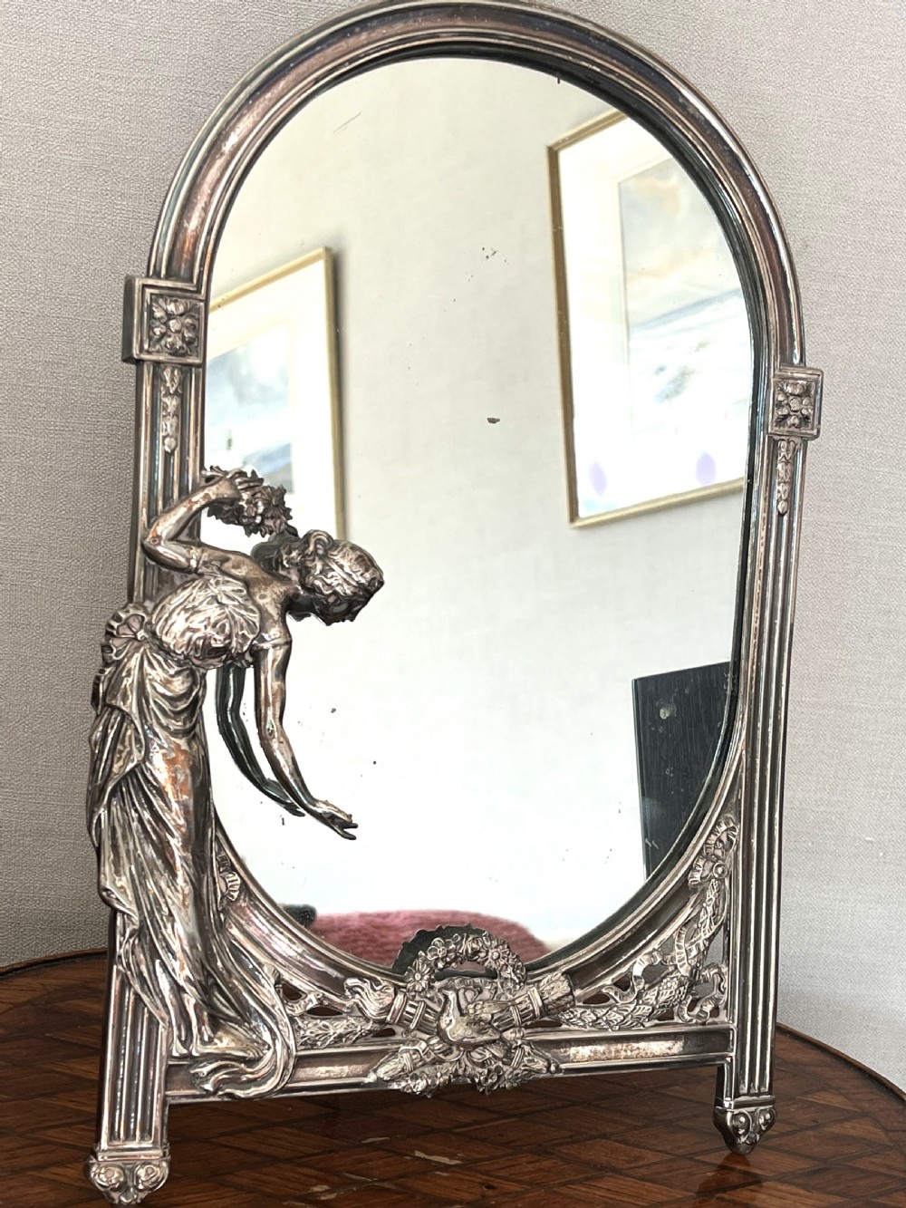 WMF Silver Plated Arched Easel Mirror